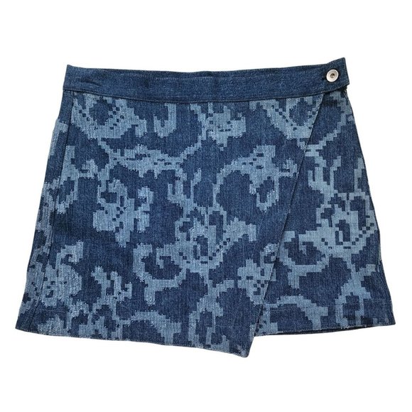 Rag & Bone NWT Blue Denim Short Mini Wrap Skirt 8 - Picture 2 of 5